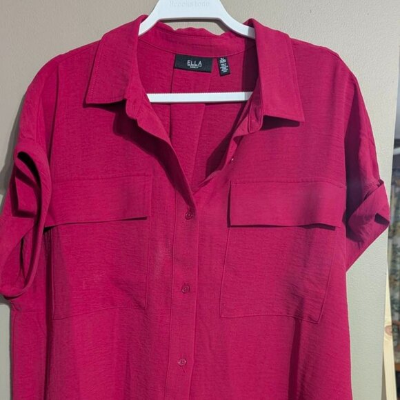 Ella rafaella XL Cherry red blouse - Picture 1 of 6